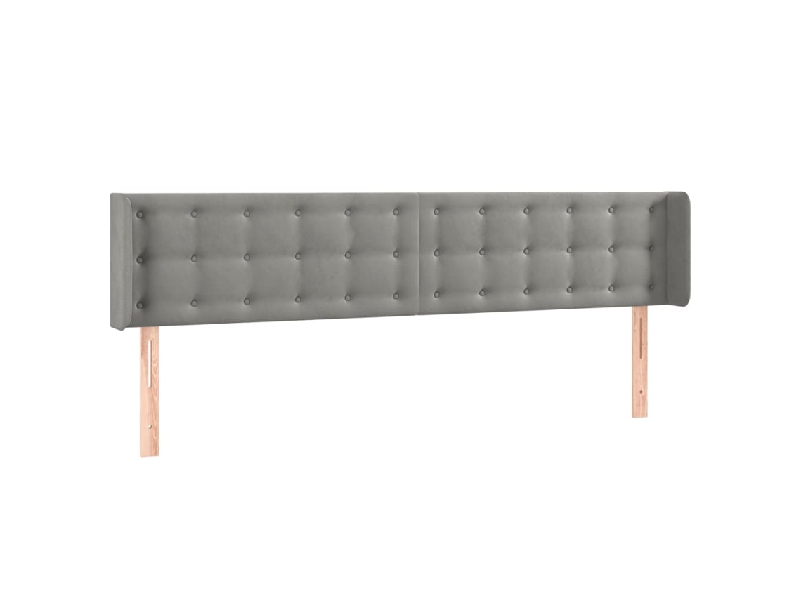 Cabeceira de Cama com Abas Veludo Cinzento Claro MAISON EXCLUSIVE (147x16x78 cm)
