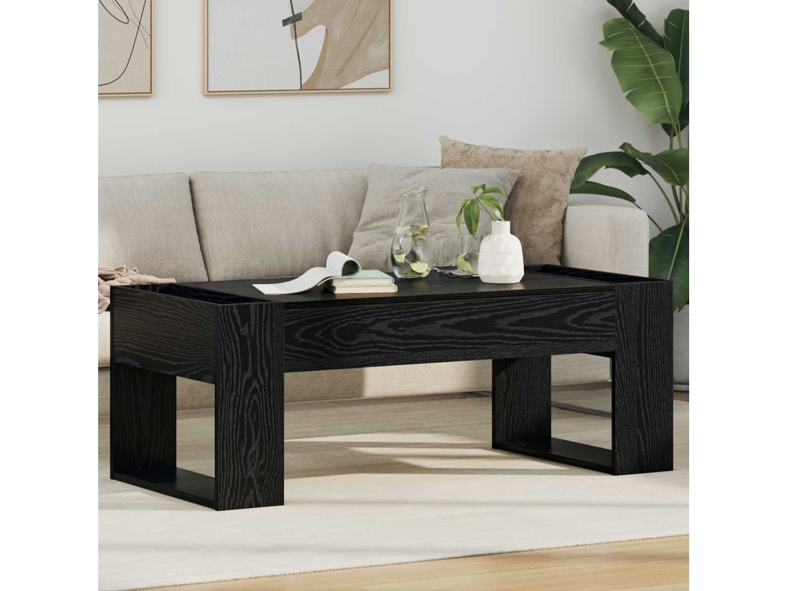 Vidaxl Mesa De Centro Carvalho Preto 110 X 50 X 41 Cm