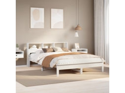 Vidaxl Cama Sem Colchão 140x200 Cm Madeira De Pinho Maciça Branco