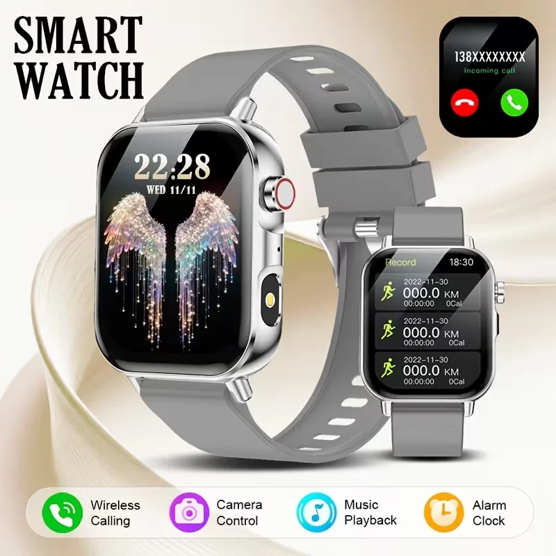 (prateado) Smartwatch Com Tela Sensível Ao Toque Hd De 1,83 Polegadas E Chamadas Sem Fio