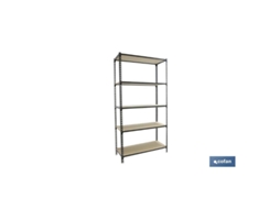 Estantería Antracita 5 Baldas De Madera 1800 X 900 X 400 Mm Cofan