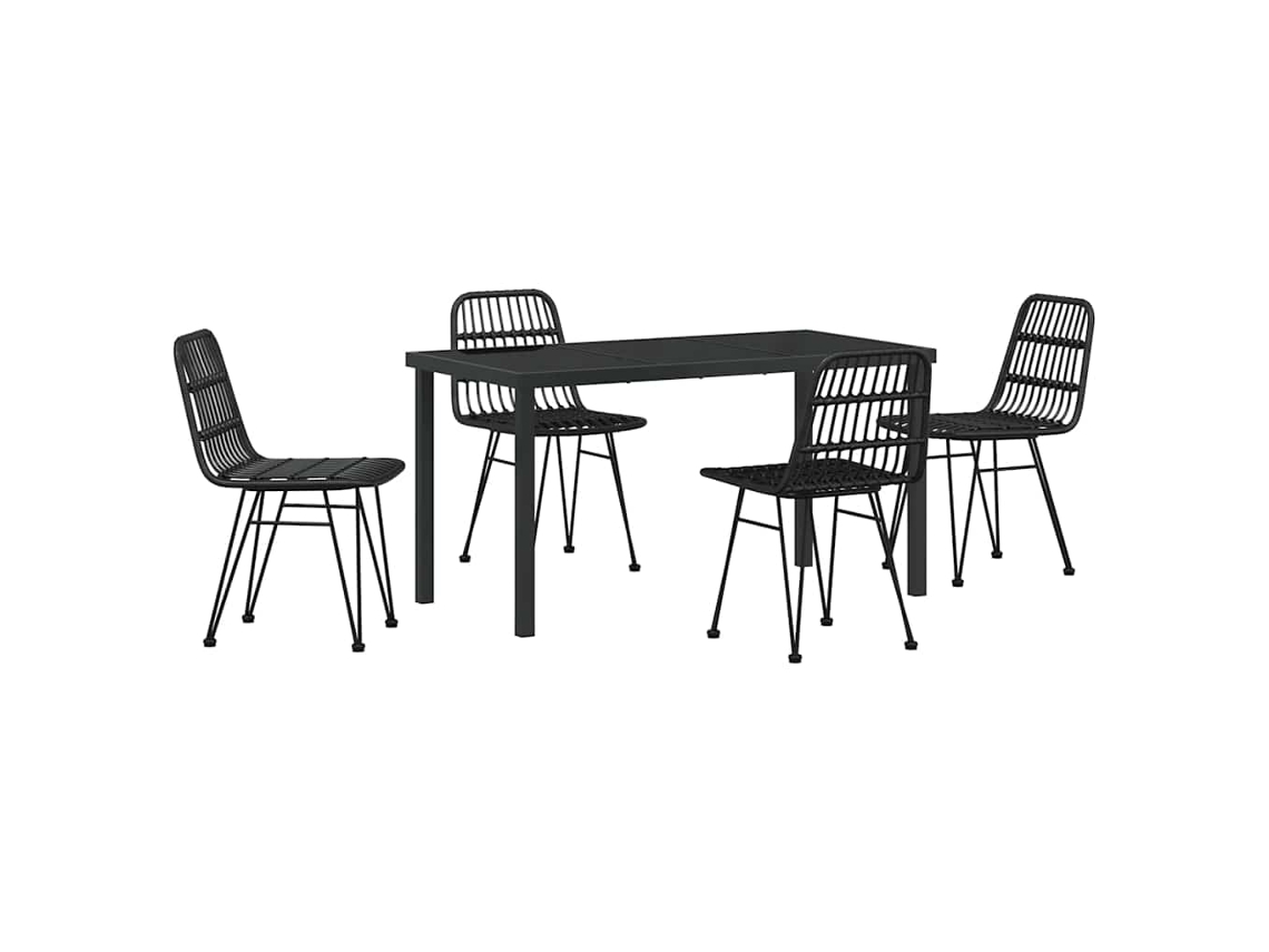 Conjunto de Jantar para Jardim 5 Pcs Preto Aço Revestido a Pó MAISON EXCLUSIVE