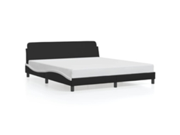 Bed Frame, Bed Frames Vidaxl Preto Couro Artificial (180 X 200 Cm)