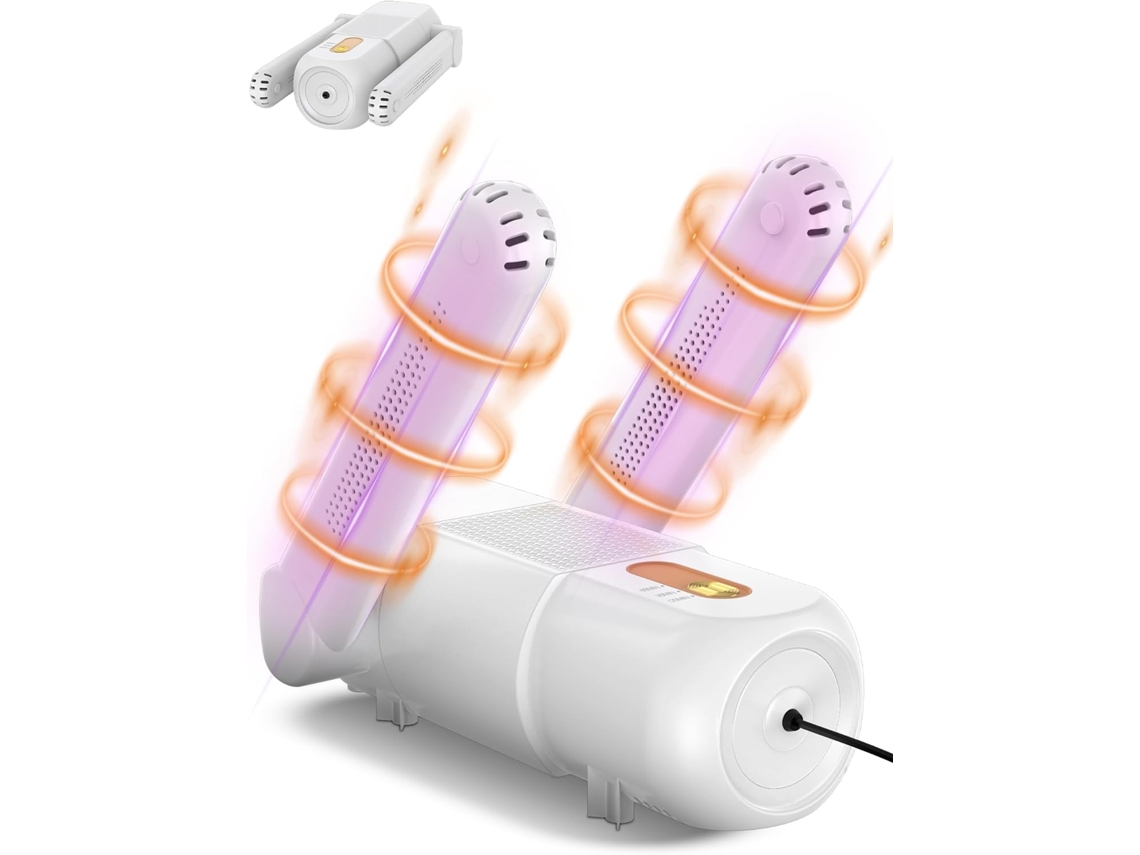 Secador De Sapatos Elétrico Com Suporte Ajustável Em 90°, Temporizador De 120 Minutos, Função Uv, Para Sapatos E Chapéus