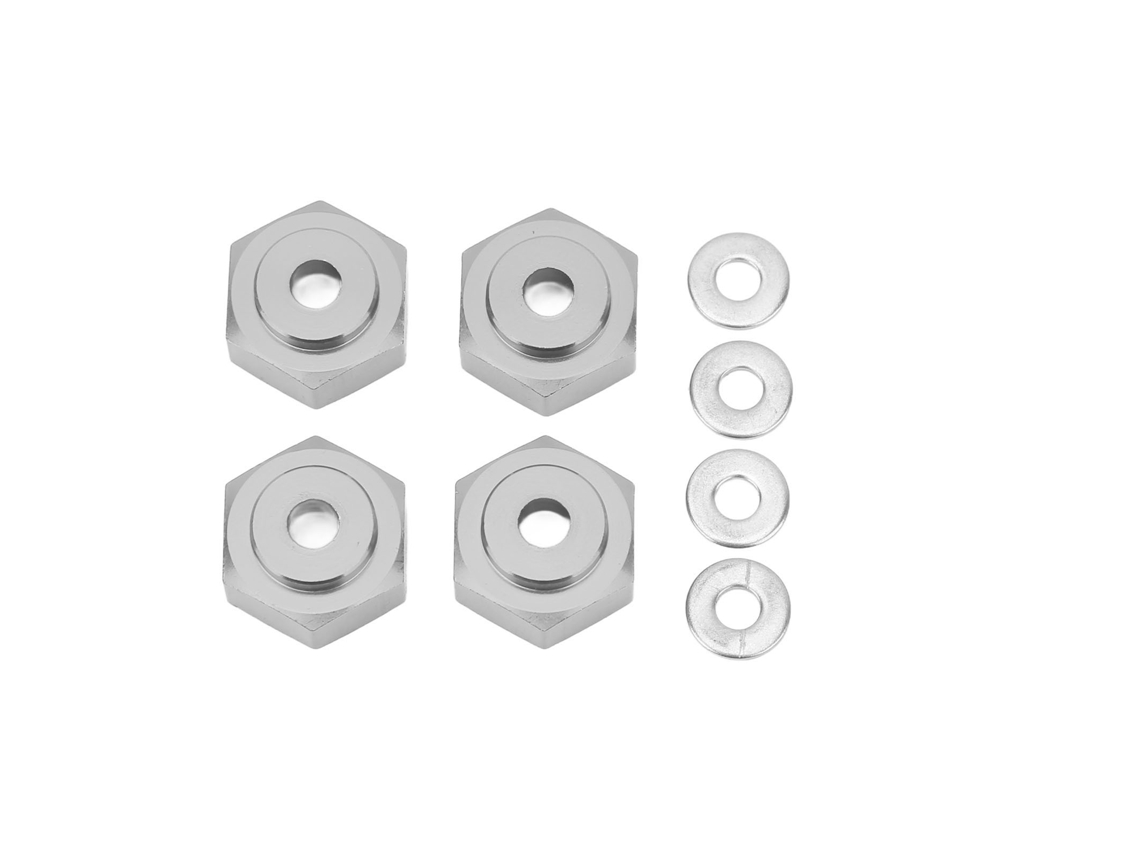 Mali 4pcs Adaptador de Hexágono de Roda Rc em Liga de Alumínio Profissional para Carros Rc 1/10 Cinza Titânio