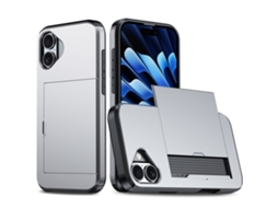 Capa Para Iphone 17 Com Compartimento Para Cartão - Cinza