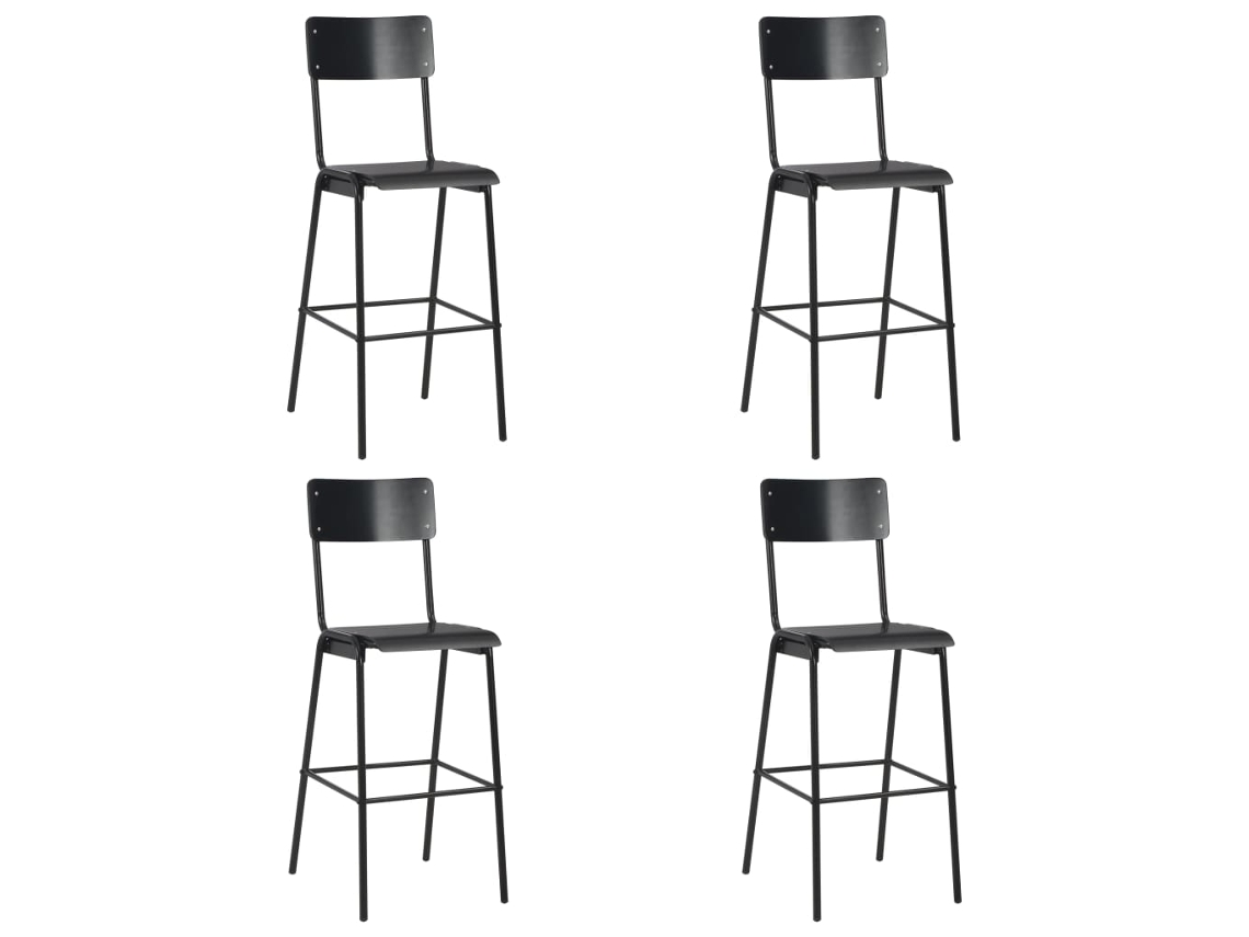 Bar Stool, Bar Stools Vidaxl Preto Madeira (n/a)