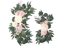 Conjunto de 2 Guirlandas de Flores Artificiais para Casamentos, Decoração Floral para Placas e Painéis de Fundo. AQUAFORGE