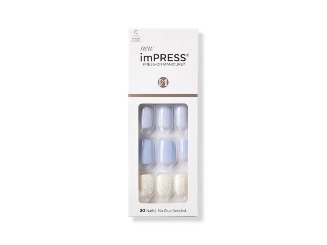 Impress Modelo Im27c Pacote Com 30 Unhas Autocolantes Prontas Para Usar, Cor Lavanda/brocade, Com Acessórios Kiss