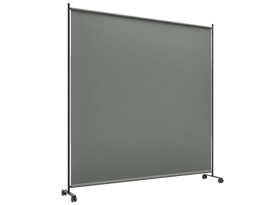 Painel De Privacidade, Biombo Exterior Com Rodas Para Jardim, Terraço, Varanda - Dim. 183l X 30l X 181h Cm - Cinza