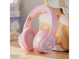 Fone De Ouvido Gamer Com Redução De Ruído, Qualidade De Som Hifi, Dobrável, Retrátil, Rosa