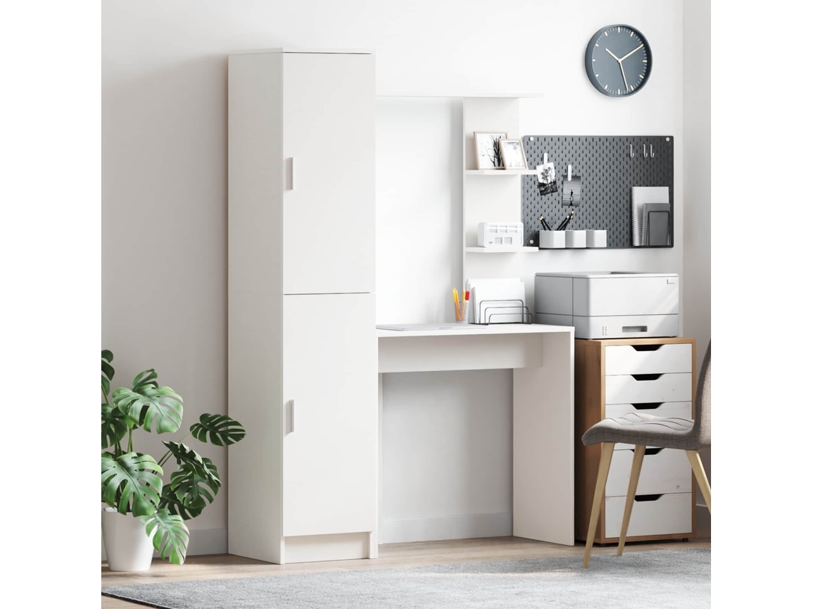 Vidaxl Mesa Com Prateleira Com Armazenamento Com Porta 2 Unid. Branco
