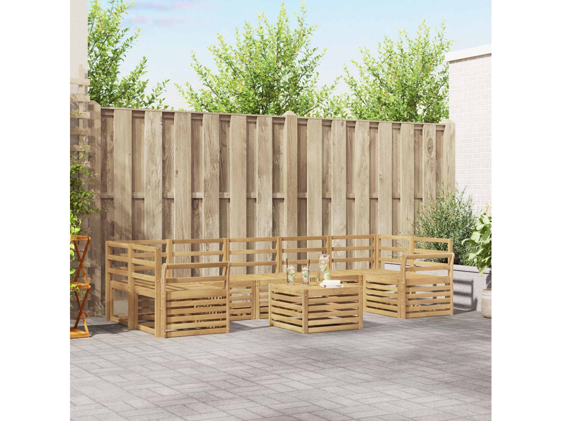 Vidaxl Conjunto De Sofás Para Exterior 8 Unid. Branco