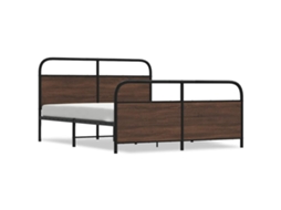 Bed Frame, Bed Frames Vidaxl Marrom Aço (150 X 200 Cm)
