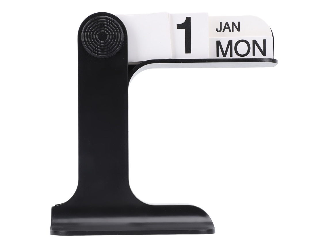 Mali calendário Flip Perpétuo para Mesa Decoração de Escritório Sala de Estar Redutor de Estresse Preto