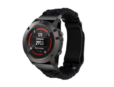 Bracelete Pulseira Fio Entrançado para Garmin Fenix 5 Preto