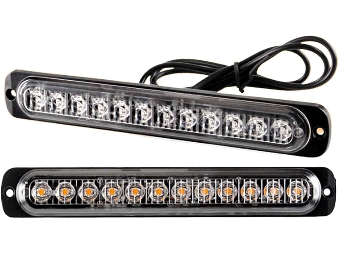 Luz De Advertência Estroboscópica 12 Leds, Luz Lateral De Led Branca, Vermelha E Azul, Luz Traseira Com 18 Modos De