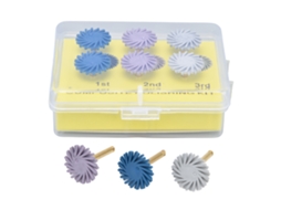 6pcs/conjunto Kit De Discos De Polimento De Resina Compuesta Dental Com 3 Cores Misturadas E Pincéis Espirais Flexíveis