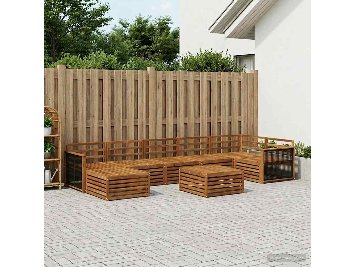 Vidaxl Conjunto De Sofás Para Exterior 8 Unid. Natural