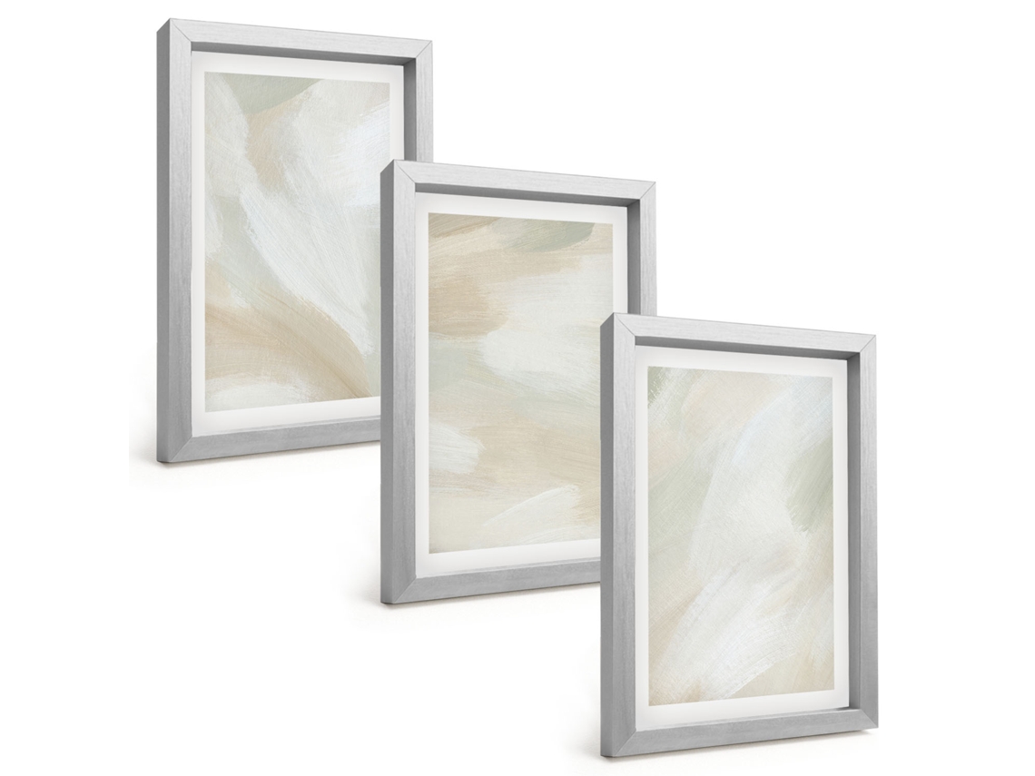 Composição De Quadros Texturas Pictóricas, Tinta, Minimalismo Espelharte (3 Peças 20x30 Cm)