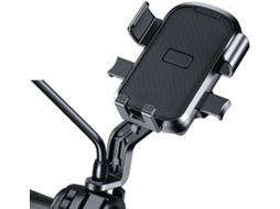 Suporte para Celular de Bicicleta, Fixação Giratória de 720° no Guidão da Motocicleta, Instalação Rápida e Proteção Contra Quedas JYTGALX (preto)