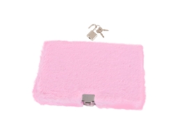 Caderno De Pelúcia Sintética, Ideal Para Viagens, Para. Diário De Fofo E Rosa, Resistente E Com Cadeado