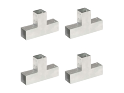 Vidaxl Bases Para Poste Em Forma De T 4 Pcs 71x71 Mm Metal Galvanizado