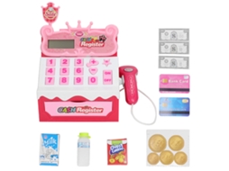 Caixa registradora de brinquedo Bj-Cash para crianças com dinheiro falso, jogo de papel ideal para presentear crianças em idade pré-escolar e bebês.
