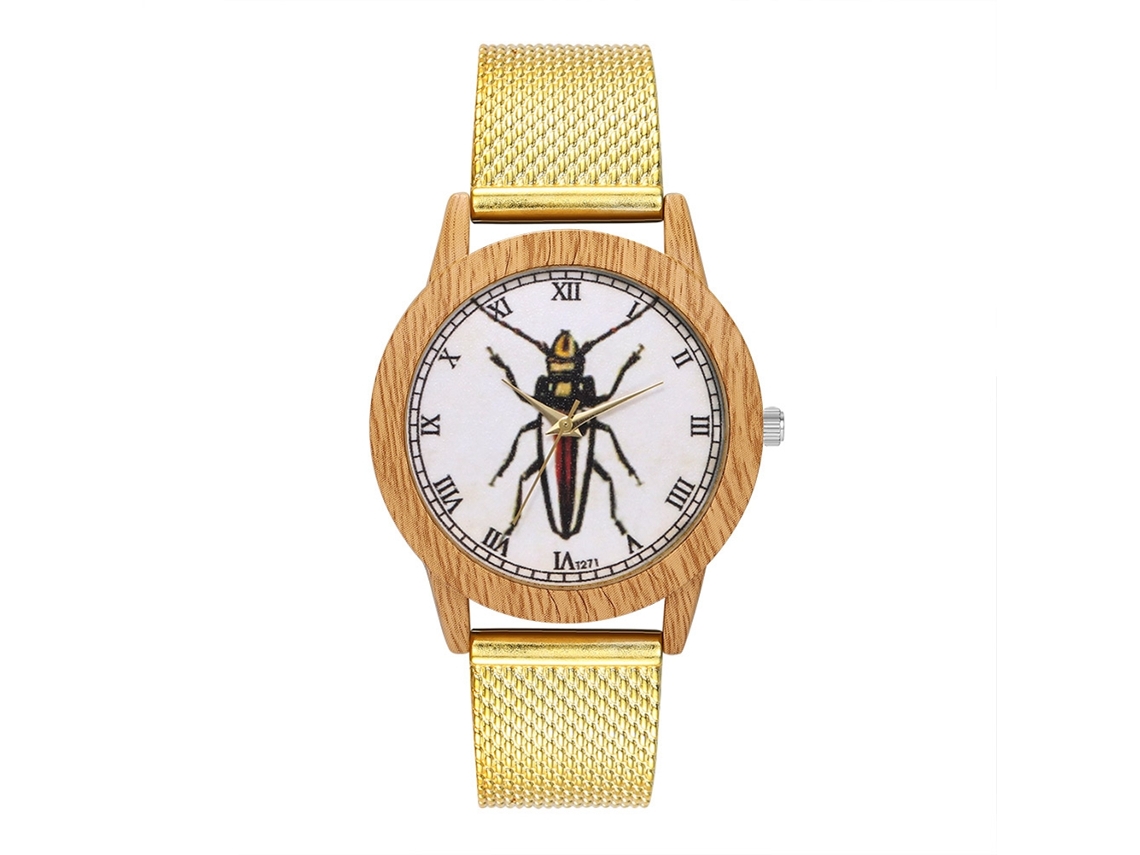 Relojes De Moda Unisex Para Hombre Y Mujer Quartz Pulsera Oro