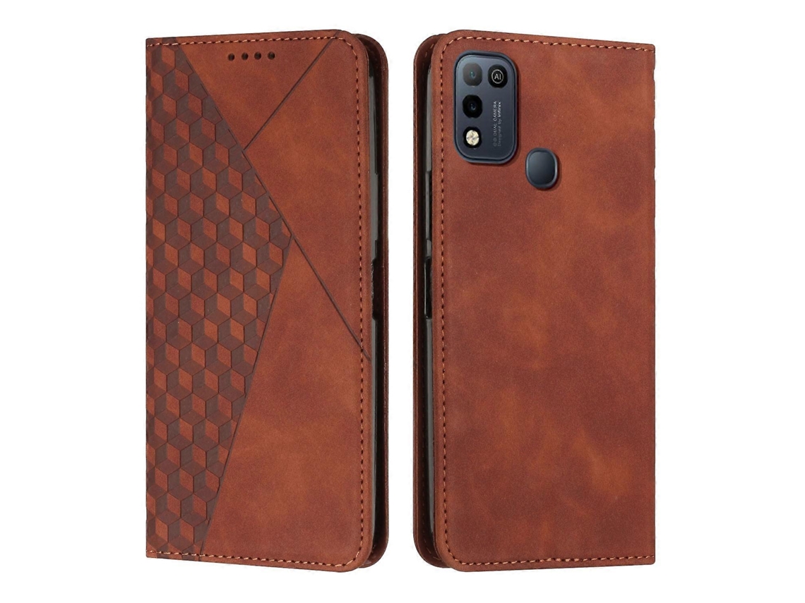 Capa De Celular Em Couro Magnético Com Textura De Diamante Para Infinix Hot 11 Play/10 Play/smart 5 2021