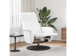 Vidaxl Cadeira Reclinável Com Apoio De Pés Couro Artificial Branco