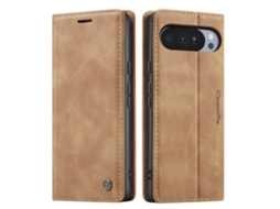 Avizar Capa Carteira Para Google Pixel 10 / 10 Pro Coleção Caseme Castanho Claro