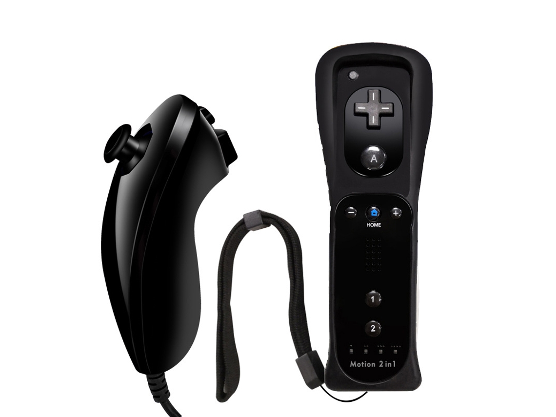 Controle De Jogo Para Wii, Com Alça Nunchaku, Capa De Silicone E Alça De Pulso (preto) Cuich
