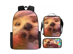 Mochila De Estudante 17 Polegadas - Conjunto 3 Peças Com Estojo E Lancheira Ideal Para Escola (estilo E)