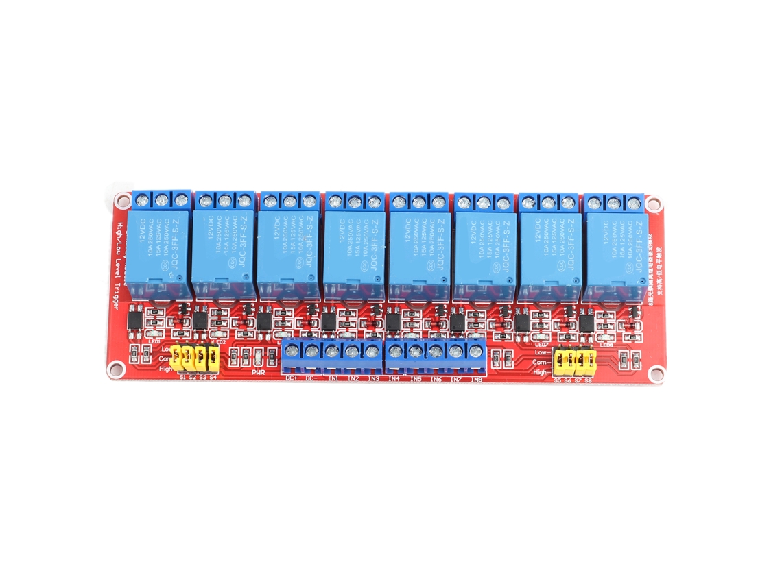 Módulo Relé 8 Canais Dc 12v Acionamento Alto Baixo Controle Indicador S/MARCA