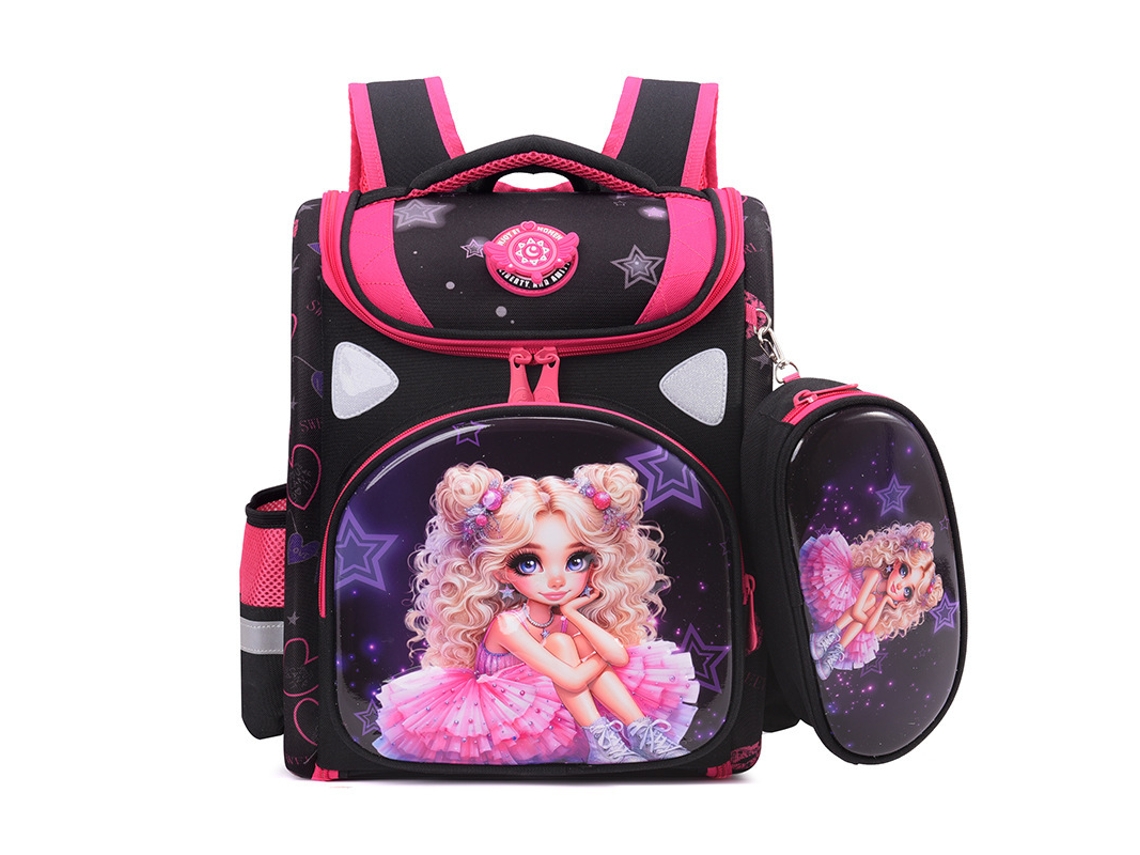 Conjunto De Mochila Estampada Com Desenho Animado, Dois Itens, Incluindo Estojo E Mochila Protetora De Coluna, Estilo 2