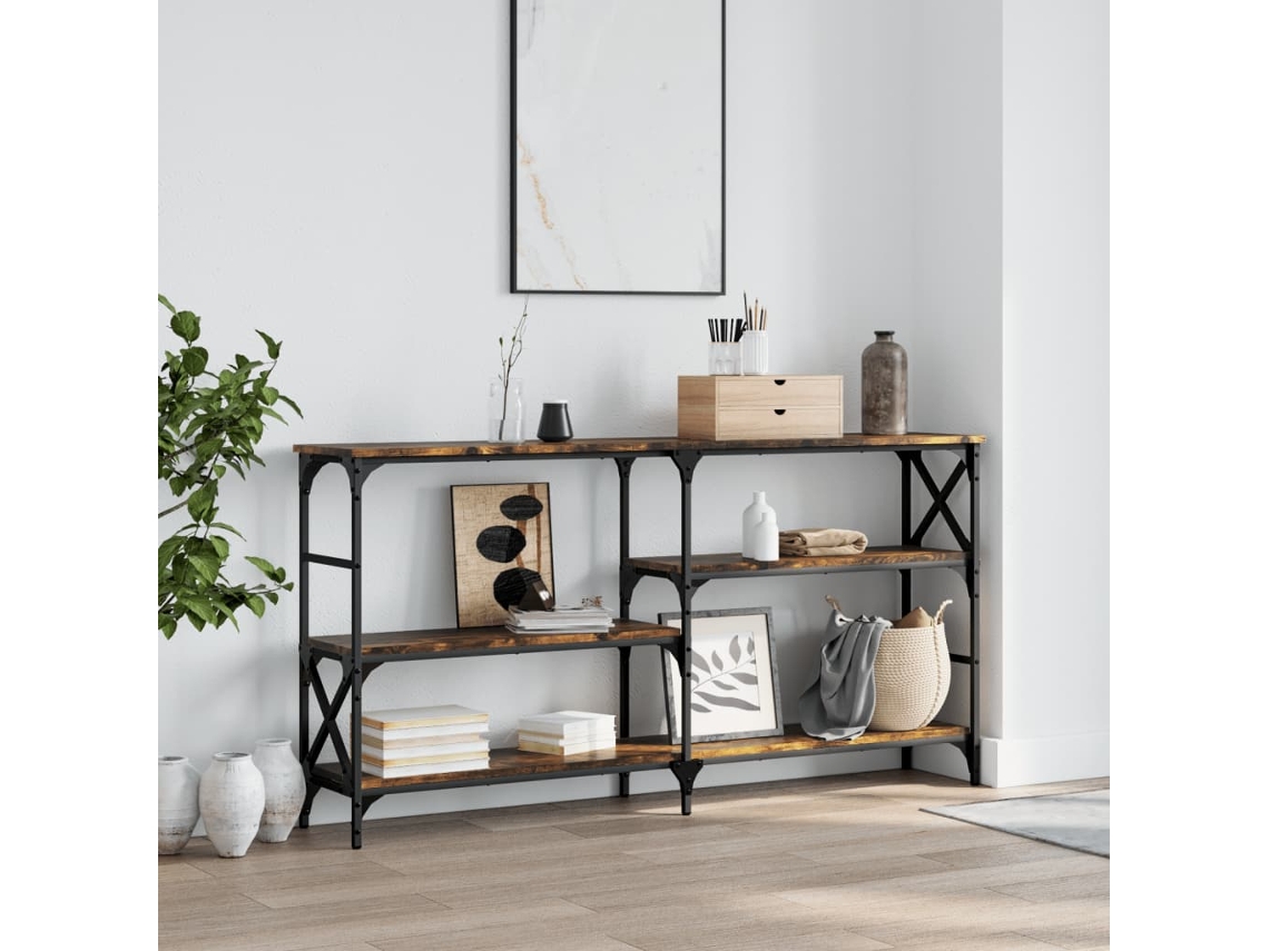 Vidaxl Mesa Consola 150x29x76,5 Cm Derivados Madeira Carvalho Fumado