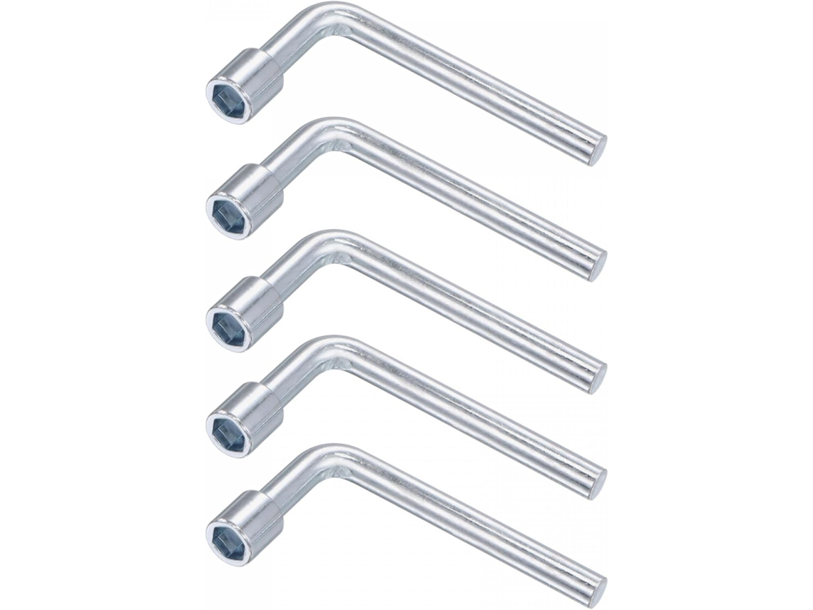 Chave Inglesa Angular Aberta de 7 Mm com Encaixe em L e 6 Pontas, Terminal Único, Conjunto de 5 CHABERLU