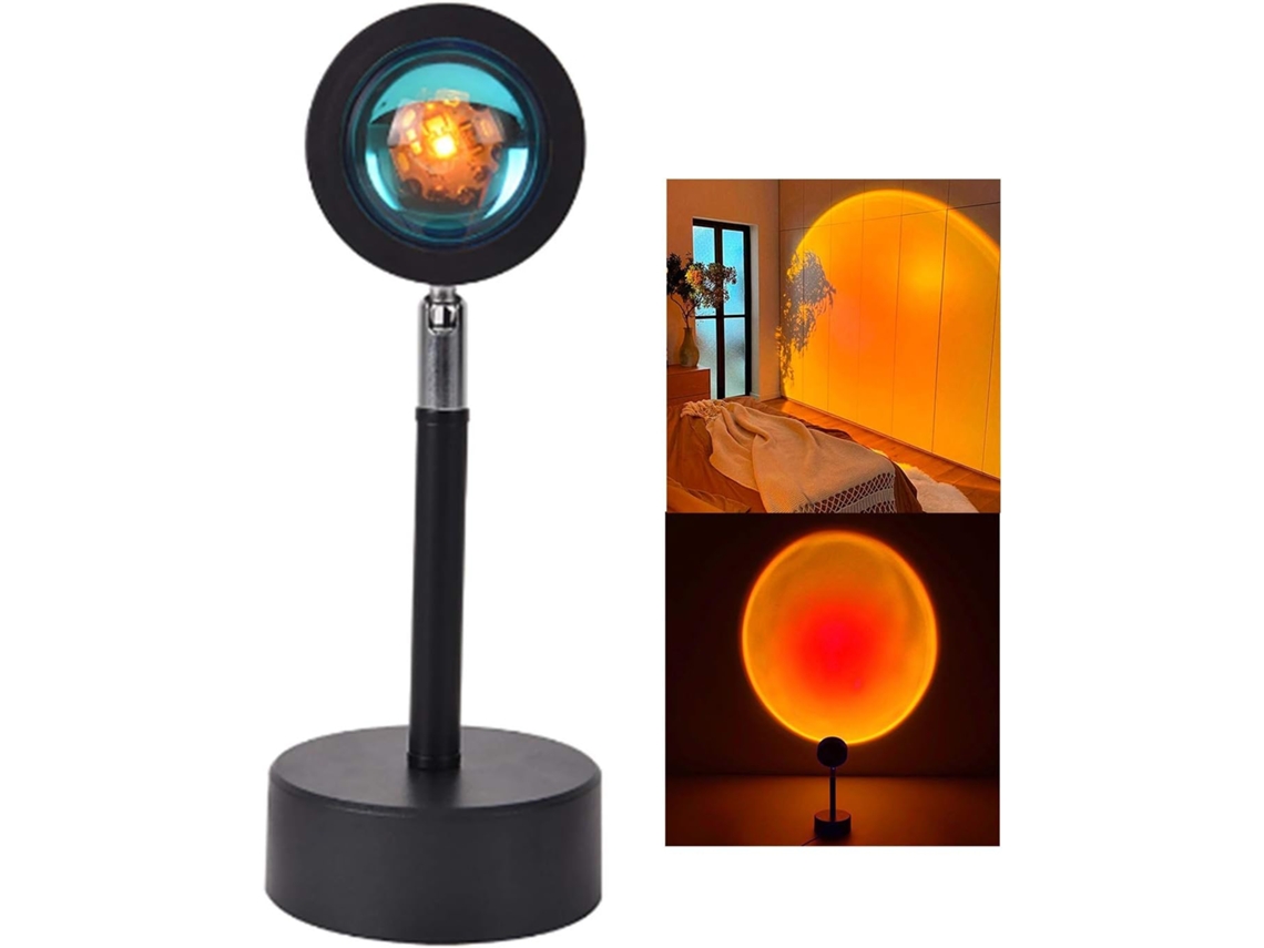 Tomeet Sunset Lamp Projetor Eternal Sunset Light Red Halo Rainbow Sunset Lampada de Projecao para Festa em Casa Sala de Estar Decoracao de Quarto Po Worten.pt