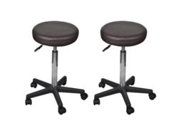 Vidaxl Bancos De Escritório 2 Pcs 35,5x84 Cm Couro Artificial Castanho