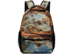 Mochila Escolar Infantil Com Estampa Artística Barco Vela, Linda Paisagem E Veículos, De Viagem, Leve