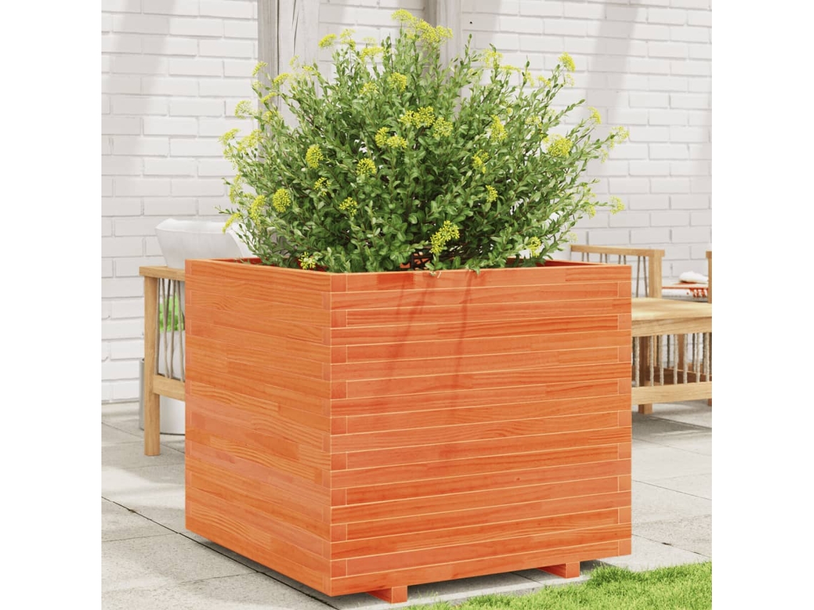 Vidaxl Vaso/floreira De Jardim 80x80x72 Cm Pinho Maciço Castanho Mel