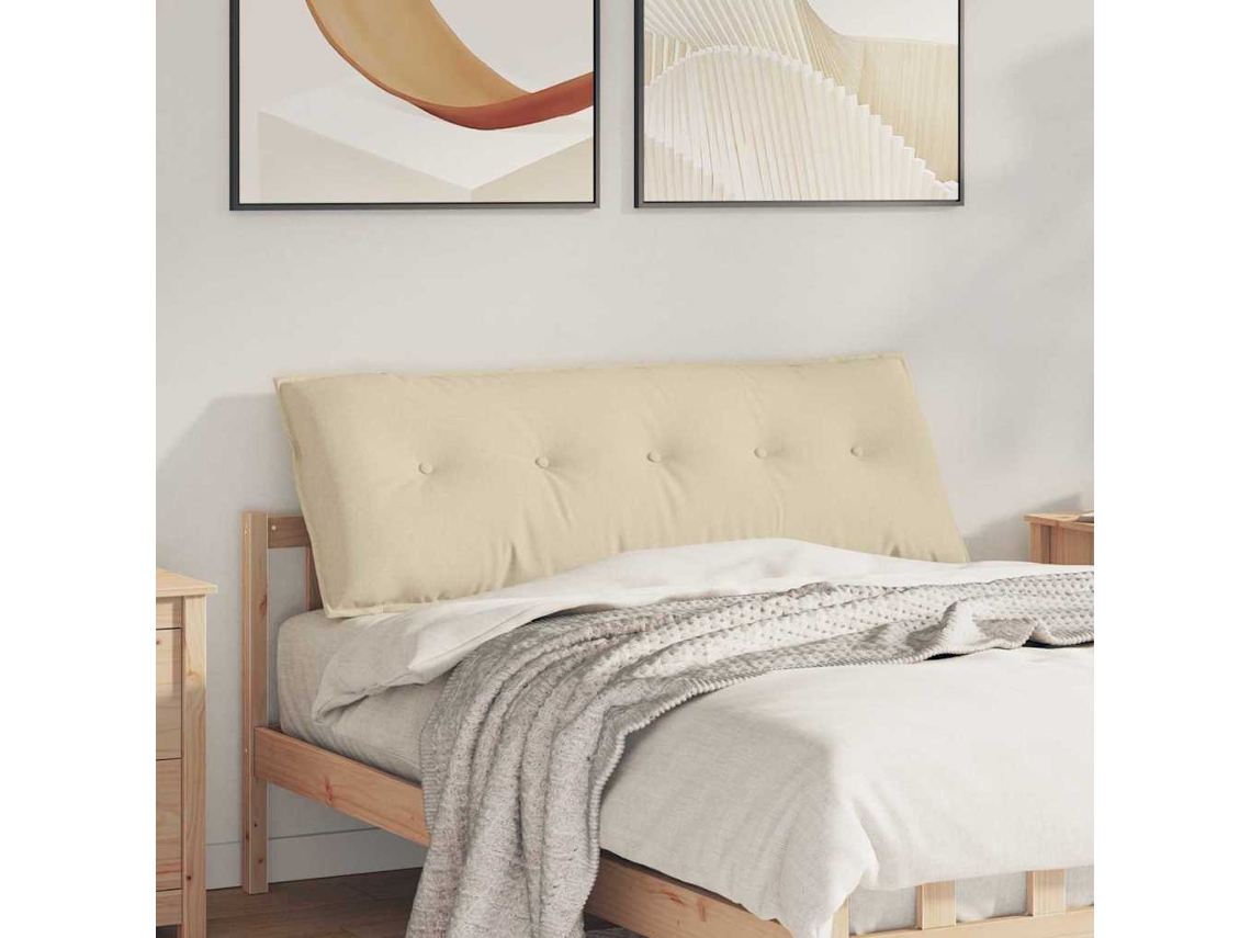 Vidaxl Travesseiro Para Costas Creme 140 X 19 X 50 Cm Tecido