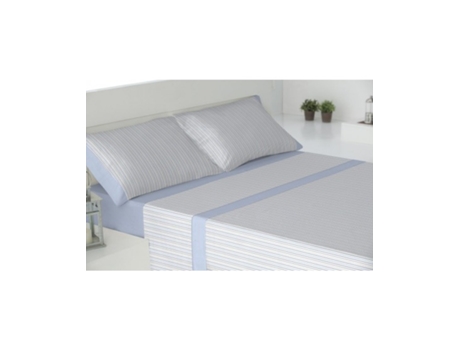 Conjunto de lençóis térmicos de flanela azul 180 cm HOME