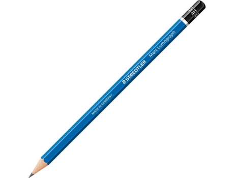 Lápis de Grafite Mars Lumograph 100, Minas 4H, Corpo Hexagonal Azul