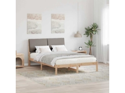 Vidaxl Estrutura Da Cama Com Cabeceira Marrom E Taupe 160 X 200 Cm