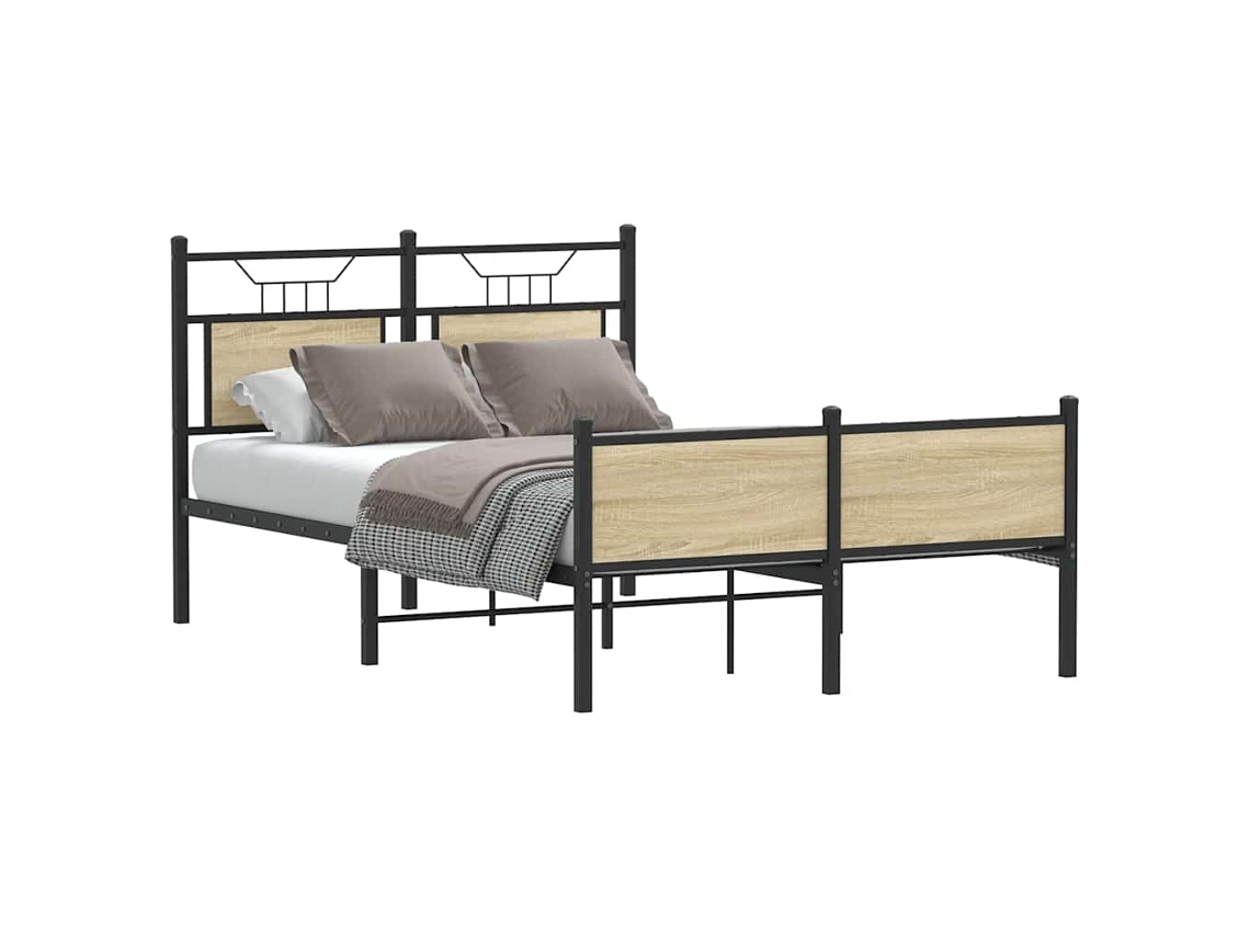 Estrutura Cama S/ Colchão Derivados De Madeira Carvalho Sonoma