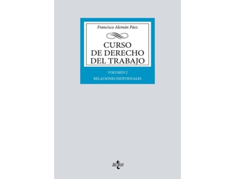 Livro Curso De Derecho Del Trabajo Da Editorial Tecnos De Francisco Alemán Páez (espanhol)