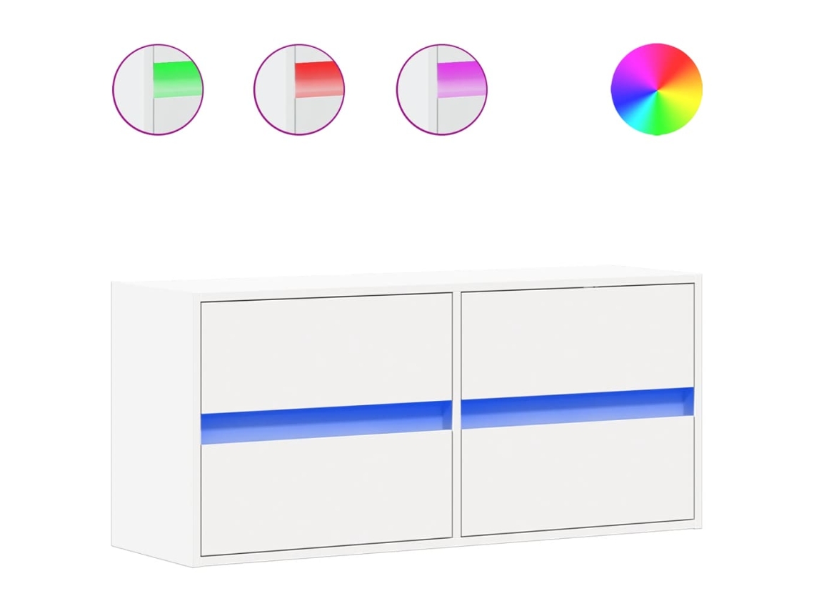 Tv Wall Cabinet, Tv Wall Cabinets Vidaxl Branco Madeira Processada (n/a)