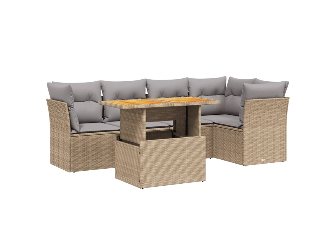 Garden Sofa Set, Garden Sofa Sets Vidaxl Bege Rattan / Vime (n/a)